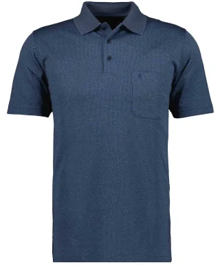 RAGMAN - Softknit-Polo fishnet marine - Gr. - XL