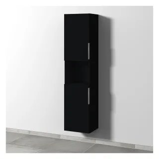 Sanipa 3way Hochschrank mit 2 Türen und 1 offenem Fach, Schwarz-Matt UF11608