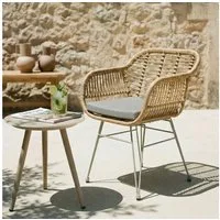 IDIMEX Gartenstuhl PARAMO, In & Outdoor Esszimmerstuhl mit Metallgestell in Rattan Optik braun