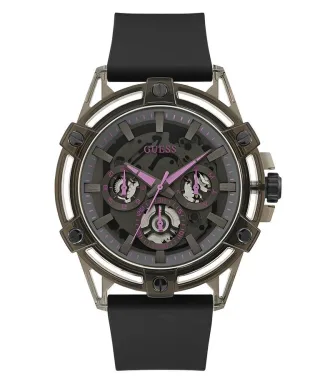 Guess Sportliche Pink Limited Edition Herren Uhr Schwarz GW0032G2
