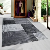 SIMPEX24 Designteppich Abstrakt Kariert Design, Läufer, Höhe: 6 mm, Kurzflor Teppich Wohnzimmer Abstrakt Kariert Design Pflegeleicht