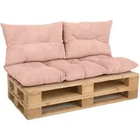Amilian Palettenkissen Set 3-teilig Palettenauflagen für Europaletten, Balkon, Terrasse, Sitzkissen 120x60 cm + 2x Kissen 40x60 cm