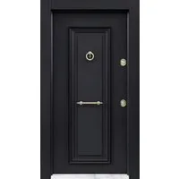 JVmoebel Haustür Schwarze Aluminium-Eingangstür mit stahlverstärktem Kern (1-St), Made in Europa