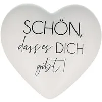 NOOR LIVING Dekoobjekt Deko Herz mit Spruch (Kleines Dankeschön, Herz Deko weiß), Kleines Geschenk Geburtstag, Valentinstag, Muttertag