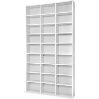 tectake Cd/Dvd, Weiß, Holz, 102x180x23.5 cm, Wohnzimmer, Regale, CD & DVD-Regale