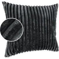 Kisska Dekokissen LILLI BIG CORD Velour Ambiente dekorieren, Kissenüberzug ohne Füllung BIG-Cord UNI 40x40cm Einfarbig Grau