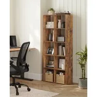 VASAGLE Bücherregal Standregal, mit 10 Fächern, skandinavischer Stil