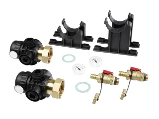 Tece floor I-KST-HKV 1 1/2" Basismodul Verteiler inkl. KFE-Hahn und Wandhalter, 77390110 77390110