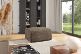Polsterhocker Designerhocker Hocker MEGAN in Stoff Poso Cappuccino