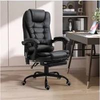 Vinsetto Schreibtischstuhl Massagesessel, mit 7 Massagepunkte höhenverstellbarer Drehstuhl (Bürostuhl, 1 St), 120 kg belastbar, für Arbeitszimmer, Büro, Schwarz