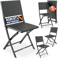 Casaria Klappstuhl, Polyrattan 4er Set 120kg Belastbarkeit Platzsparend Klappbar Leicht