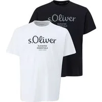 s.Oliver T-Shirt Big Size (2-tlg) Rundhals, kurzarm, Logo-Aufdruck