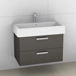 Artiqua 411 Waschtischunterschrank für Vero 045480 Stahlgrau Metallic, 411-WU2L-D19-7141-88 411-WU2L-D19-7141-88
