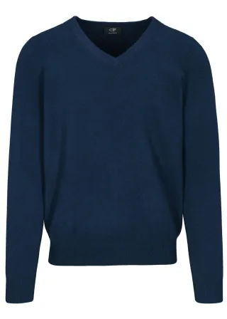 COMMANDER Finest Clothing - V-Pullover Basic, uni denim blue - Gr. - M