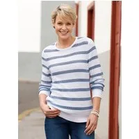 Sieh an! Strickpullover Rundhals-Pullover Langarm Ajour, Jersey