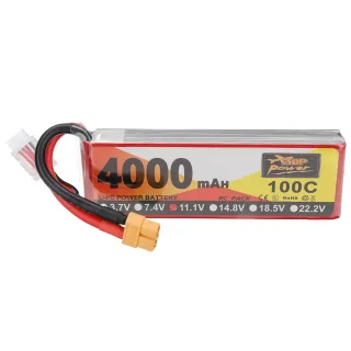 ZOP Power 11.1V 4000mAh 100C 3S LiPo Battery XT60 Plug for RC Drone