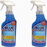 Blue Hartbodenreiniger 2 Stück Blue Wonder 750 ml Fett-Schmutz-Flecken-Reiniger Sprühflasche