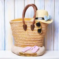 Kremers Schatzkiste Spardose Urlaubskasse Strandtasche handbemalt Sparbüchse 15 cm Urlaub