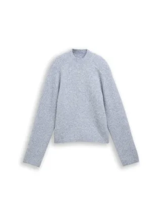 Denim Tom Tailor - Strickpullover mit Wollanteil foggy sky blue melange - Gr. - XXL