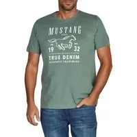 MUSTANG T-Shirt Herren Printshirt Regular Fit (1-tlg) Kurzarm Tee Shirt mit Rundhalsausschnitt aus 100% Baumwolle