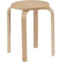 Home4You Hocker, Ø 32 x H 45 cm, Beige, Birkenschichtholz, auch als Beistelltisch verwendbar