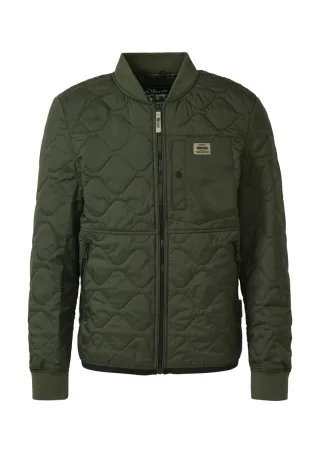 s.Oliver Red Label - Gepolsterte Outdoor-Jacke mit Strickkragen und Rippbündchen grün - Gr. - M
