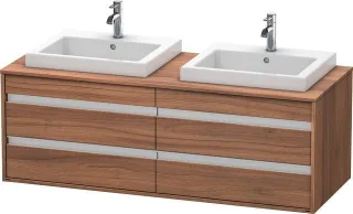 Duravit Ketho Konsolenwaschtischunterbau wandhängend Nussbaum Matt 1400x550x496 mm - KT6757B7979 KT6757B7979