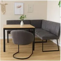 HTI-Living Eckbank Eckbank 152 x 192 cm Schwarz (1 Stück, 1-St., 1 Eckbank), Sitzbank Polsterbank Kunstlederbezug Metallgestell