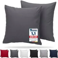 Komfortec Kissenbezug Premium Kopfkissenbezug, gebürstet 100% Mikrofaser 90g/m², (2 Stück), 40x40 cm mit Reißverschluss, Superweiches Kissenhülle Set