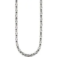 Bruno Banani Edelstahlkette Schmuck Geschenk Halskette Königskette 4-Kant-Optik Silber