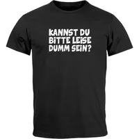 MoonWorks Print-Shirt Herren T-Shirt Sarkasmus Spruch Kannst du bitte leise dumm sein mit Print