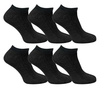Kinder 100% Baumwolle Knöchel Socken | Sock Snob | Low Cut Trainer Socken für Jungen & Mädchen - Schwarz