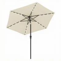 SONGMICS Sonnenschirm, ∅270cm,mit LED-Solar-Beleuchtung,UPF50+,ohne Ständer