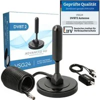 VSG24 DVBT2 HDTV Antenne ADVANCED HD mit 36Dbi Verstärker - Leistungsstarke Innenantenne (DVBT2 HD), 1021