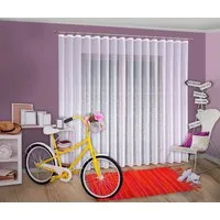 QBTEXTIL Gardine Store Vorhang Modell 33340 Weiß Modern-Motive, Kräuselband
