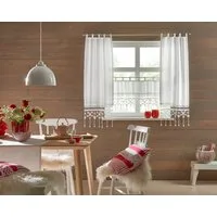 HOSSNER - ART OF HOME DECO Scheibengardine Großglockner (1 St), Schlaufen, halbtransparent, HxB: 120x47