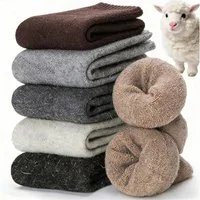 Mutig Thermosocken 6 Paar Thermosocken Herren, Damen Wollsocken, Dicke Warme Wintersocken (Winter Sportsocken, Wandersocken, Frottee Baumwollsocken, Arbeitssocken für Herren und Damen) Lange Strümpfe für Wandern, Zuhause, Freizeit, Skifahren