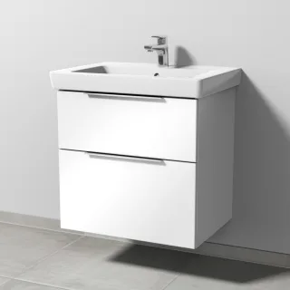 Sanipa 3way Waschtischunterbau zu Villeroy & Boch Subway 2.0 Waschtisch mit 2 Auszügen, Weiß-Glanz UF61378