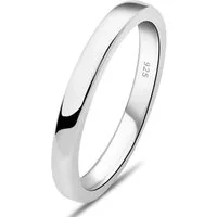 Tony Fein Silberring Bandring 3mm Schlicht 925er Silber Massiv Rhodiniert