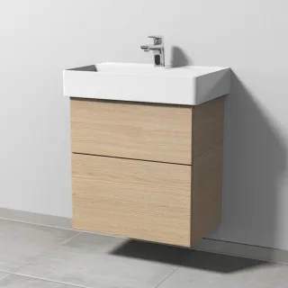 Sanipa 3way Waschtischunterbau zu Duravit Dura Square Waschtisch mit 2 Auszügen, Eiche-Nordic SM42348