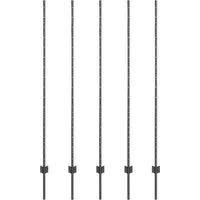 vidaXL Bett Eingebetteter Zaunpfosten 5 stk. Grau 200 cm (5-tlg)