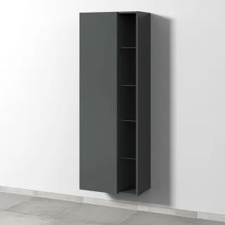 Sanipa 3way Stauraumschrank mit 1 Tür und offenen Fächern, Anthrazit-Matt SM18022