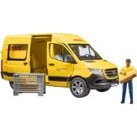 MB Sprinter DHL mit Fahrer, Modellfahrzeug gelb