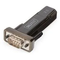 USB 2.0 Adapter, USB-A Stecker > 9-Pin seriell Stecker schwarz, inkl. 80cm Kabel