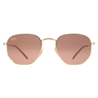 Ray-Ban Square Unisex Poliertes Gold Braun Gradient Sechseckig RB3548N