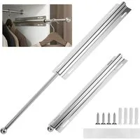 BlingBin Kleiderstange Ausziehbar für Kleiderschrank Verstellbare Garderobenstange 32-60cm (1 Stück, 1 St., 32 × 6 × 2 cm), Verstecktes Design Teleskopstangen Schrank für Hose, Oberteil