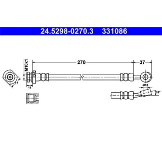 ATE Bremsschlauch hinten Kia Ceed Pro 24.5298-0270.3