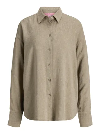 JJXX - JXALMIRA LINEN BLEND LS SHIRT WVN LN Silver Mink - Gr. - M