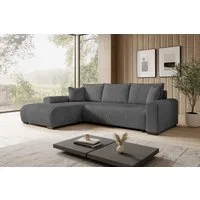 storez24 Ecksofa Ellen, mit Bettkasten und Schlaffunktion, Cordstoff, L-Form, bequem