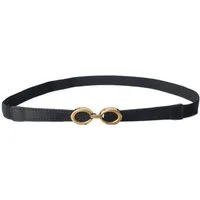 Zaewry Hüftgürtel Frauen Dünner elastischer Gürtel für Kleider Dünne Retro Stretch Taille Gürtel mit goldener Schnalle